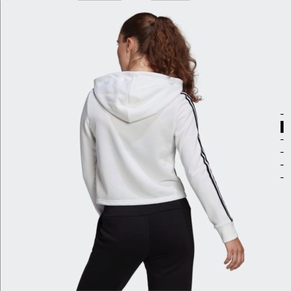 Adidas ESSENTIALS 3-STRIPES CROPPED HOODIE - Picture 2 of 6